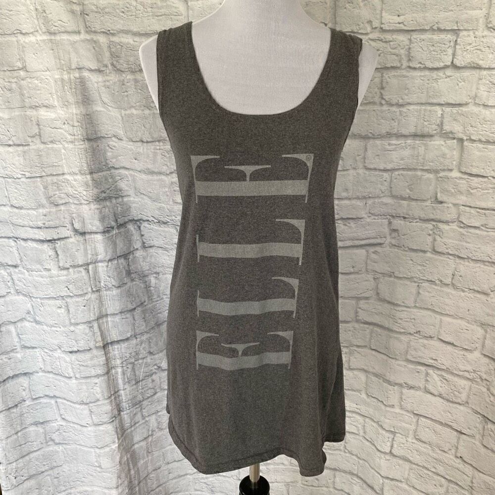 Elle women OS 100% cotton tank top dress/swim cover grey